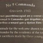 Plaque for No.9 Commando in Criccieth