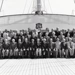 St Nazaire Society group of veterans on HM Yacht Britannia 23 April 1982