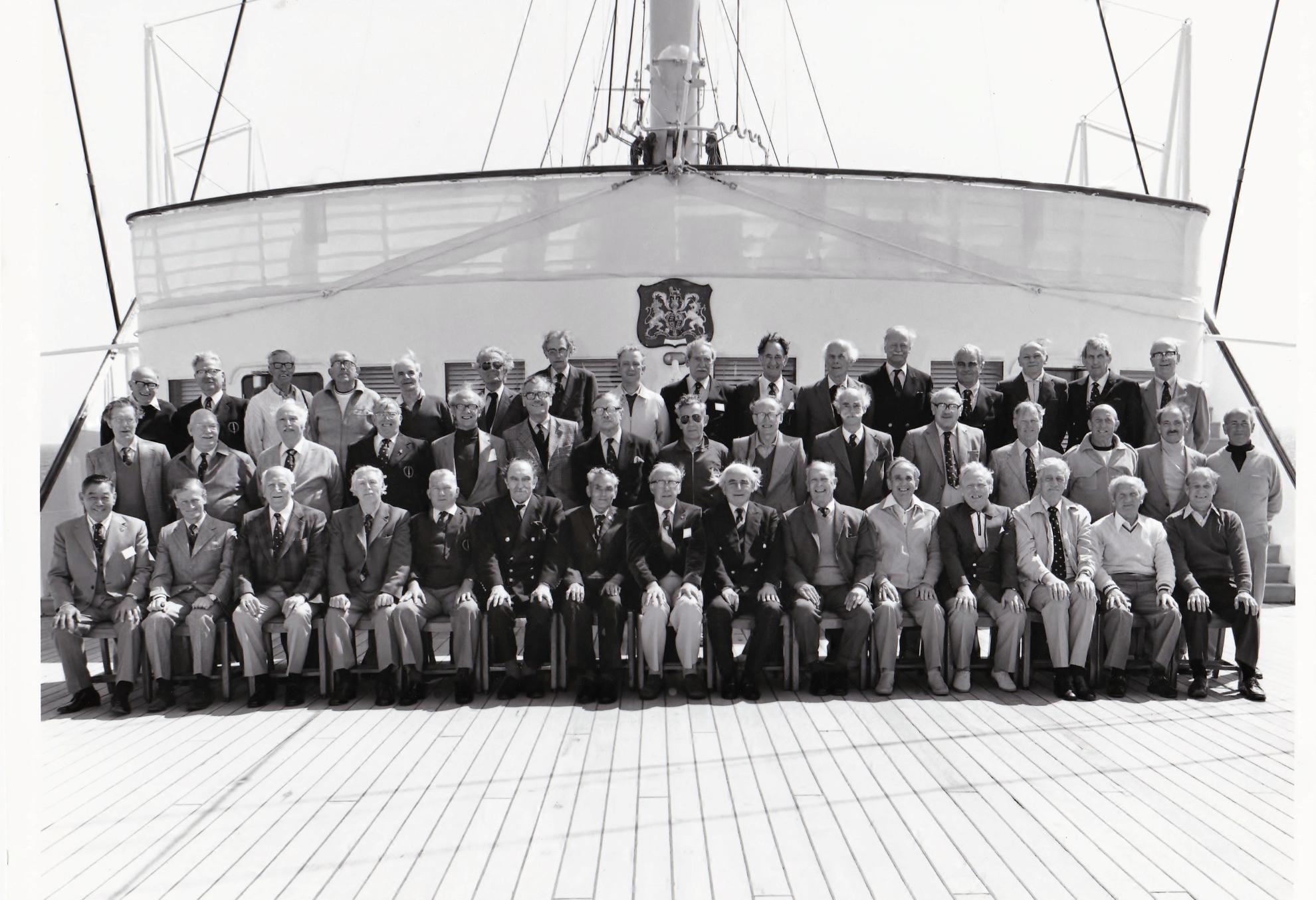 St Nazaire Raid Commando veterans on HM Yacht Britannia April 1982