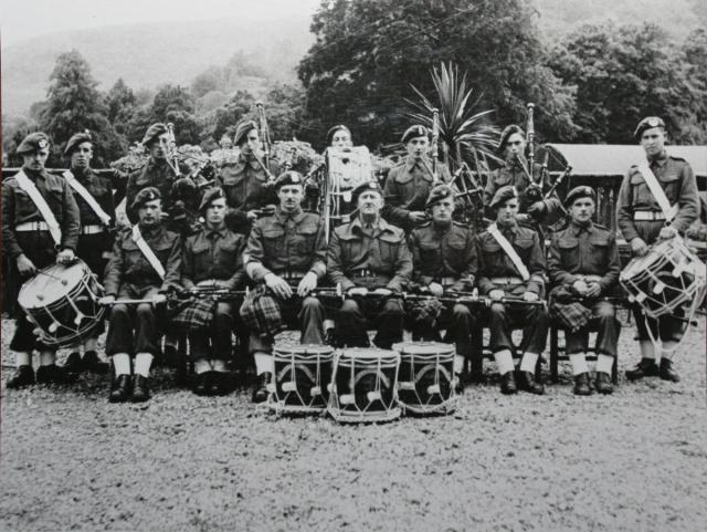 The pipes and drums band at Achnacarry.