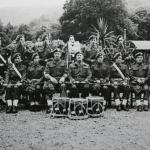 The pipes and drums band at Achnacarry.