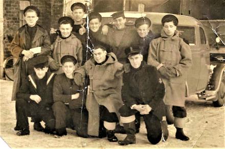 Albert Buckley Polwin (age 17) (front 2nd left) after joining RN