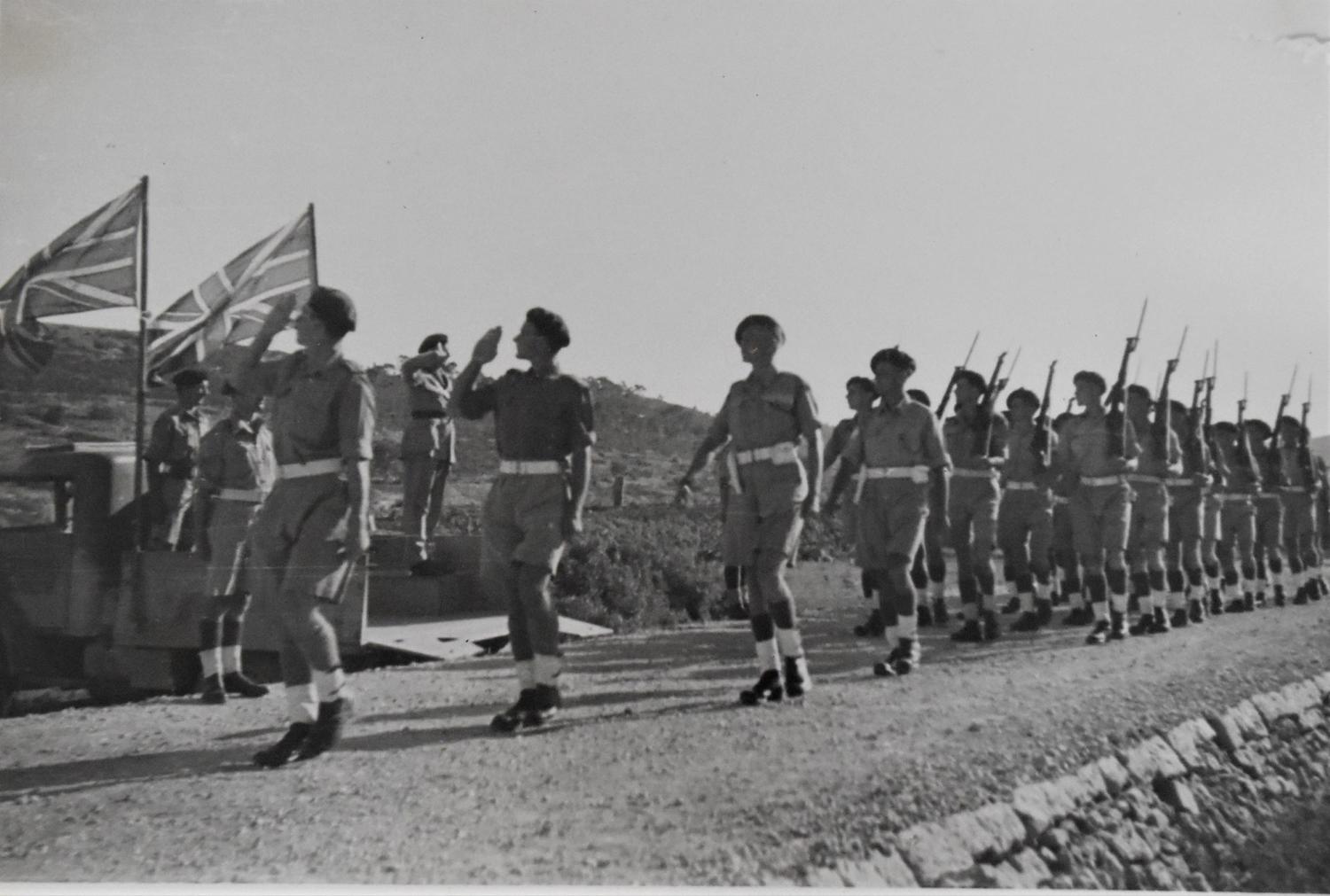 Commando march past, Vis island 1944
