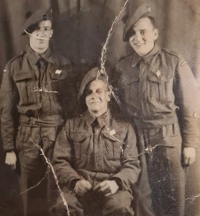 Pte Robert Moran on the right and 2 others - No.6 Commando