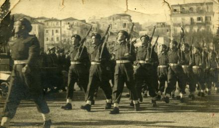 40RM Commando victory parade with General Zervas in Corfu