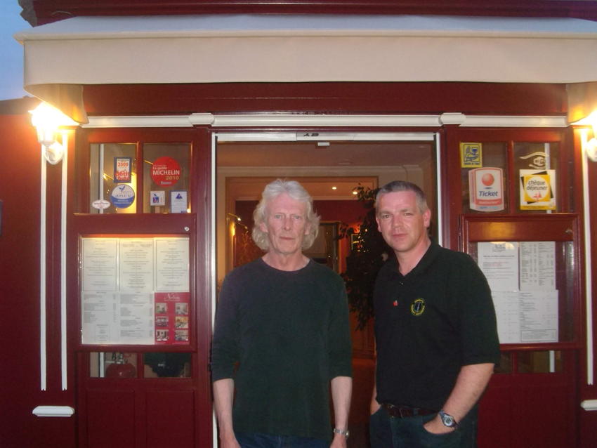 Cliff Burnett & Stephane at Ouistreham. 7th June 2010.