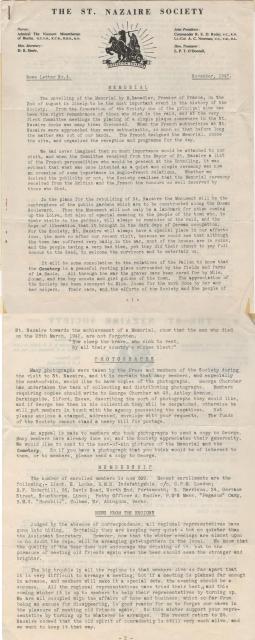 St Nazaire Society Newsletter 4 dated 1947