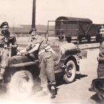 Bert, Bob 'Beau' Ghest, and Charlie Taylor waiting for the ferry on the  Isle of Fehmarnsund