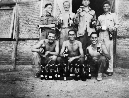 No 5 Commando enjoy a beer or two...