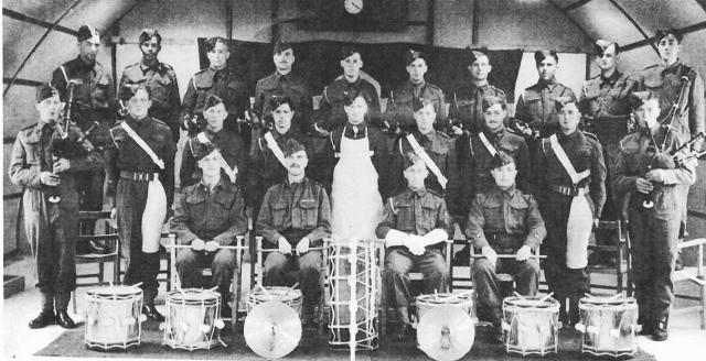 The volunteer drum and bugle band of the 8th Battalion RM in 1942