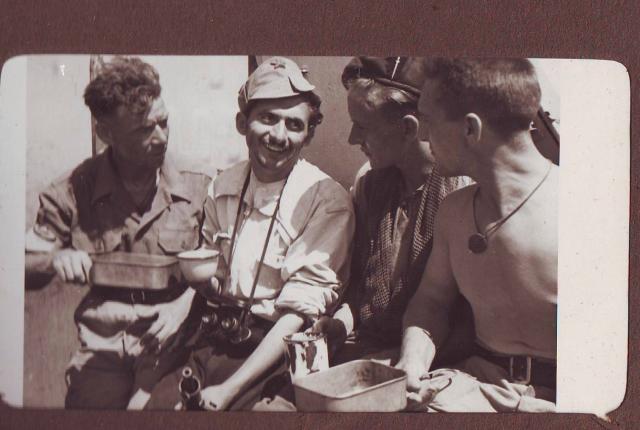 J. Bettany and  John Japp of No.2 Cdo , Frank Gilles of the RSR, and partisan Martho Rapo