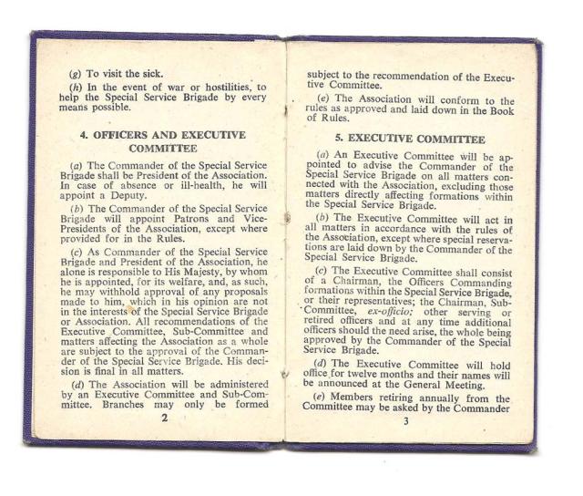 Constitution of the Old Comrades Association of the Special Service Brigade - page 2/3