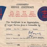 Commando Service Certificate for WO2 (CSM) Sidney Hewlett No.1 Commando