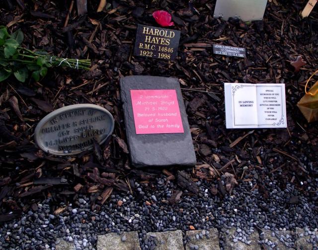 Plaques for Harold Hayes, John Breakspeare, Michael Boyd, Charles Sperink