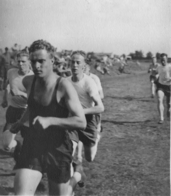 Denis Fuller (front) and others at a No 2 Cdo sports event September 1941