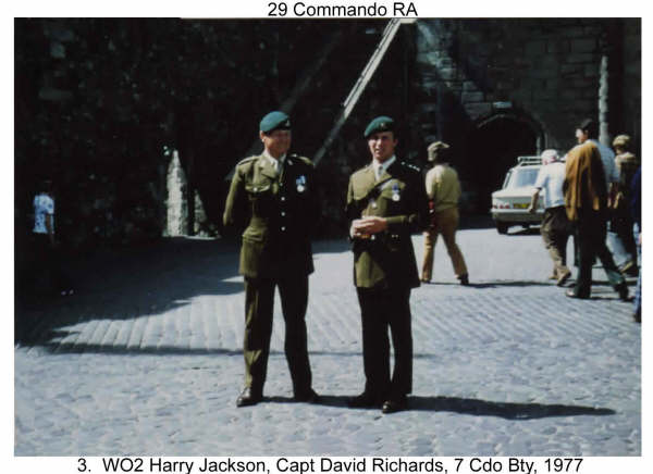 Capt. David Richards (right) and WO2 Harry Jackson, 7 Cdo Bty.RA 1977.