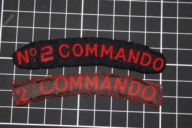 No.2 Cdo. shoulder titles-printed and woven versions