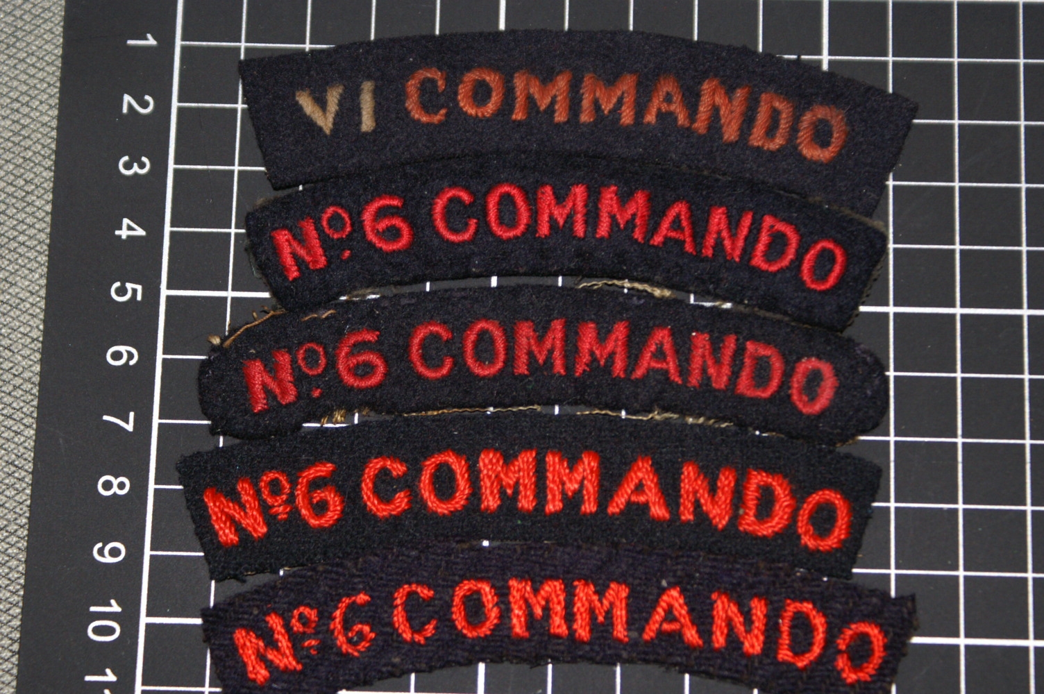 No.6 Commando shoulder titles-woven