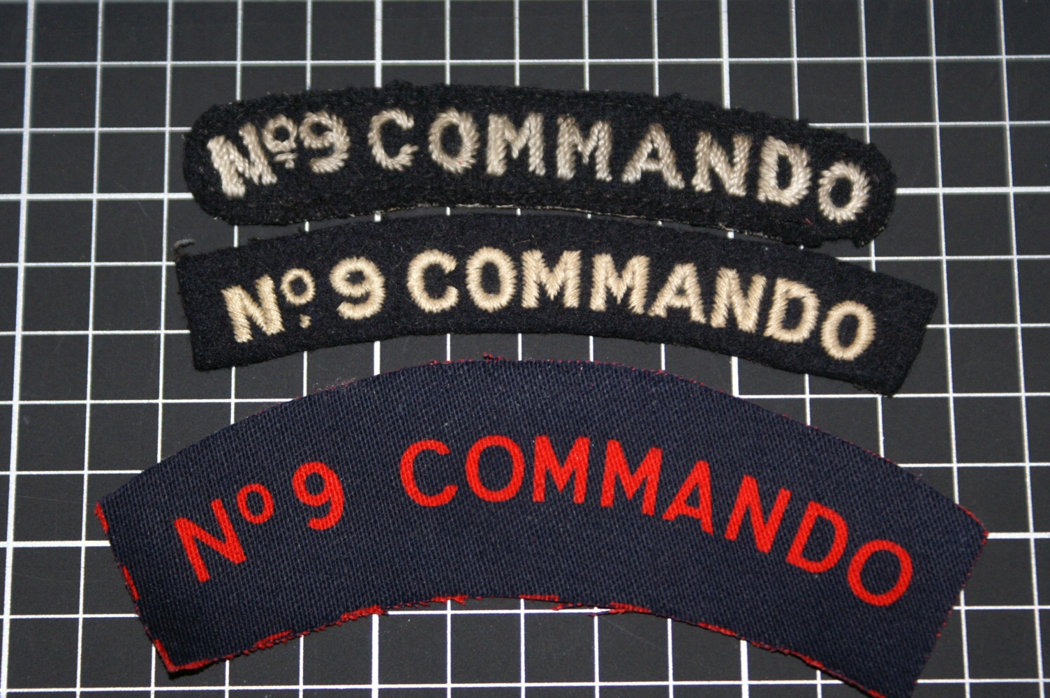 No.9 Commando shoulder titles-woven and printed