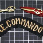 ME Commando shoulder title and metal insignia