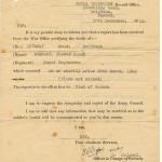 Official confirmation of Tom's death dated 10th December 1942