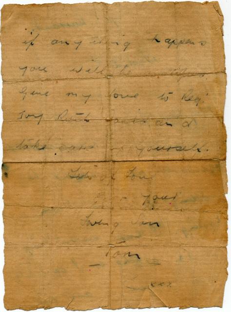 Tom's last letter to his Mother dated 25th March 1942 ( p2 )