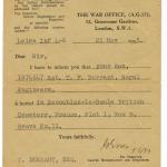 Burial Notice dated 21st July 1945