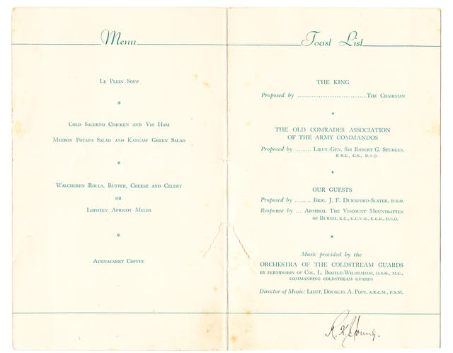 Old Comrades Association of the Army Commandos First Reunion Card - 2