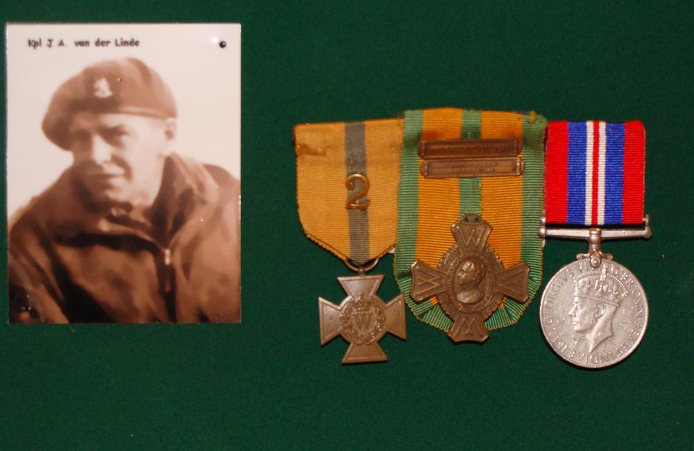 Photo and medals of Cpl. Jan van der Linde