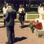 Bill Millin and others at Amfreville War Cemetery