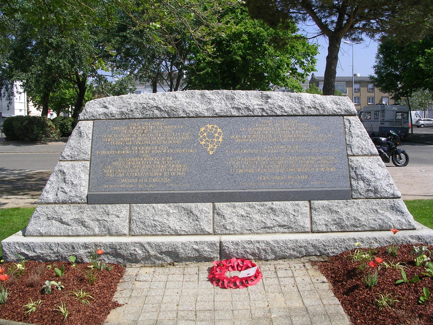 Memorial at St. Nazaire for the those who died on the Lancastria