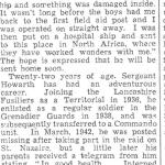 Newspaper cutting (2) re Arnold Howarth BEM, No.2 Cdo