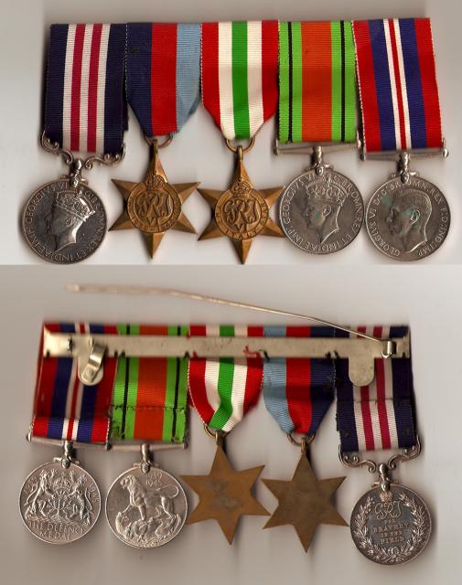 Medals front and reverse of L/Sgt Joe Rogers MM.