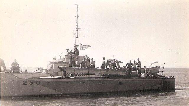 Motor Torpedo Boat 250 with 'Micky' Rooney on board