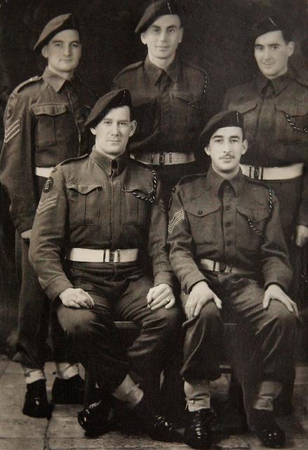 No 2 Cdo Sgt's - Nelson 'Nelly' Smallbone, Jim Prescott, Joe Rogers, Edward 'Tiny' Burke, John Dawson