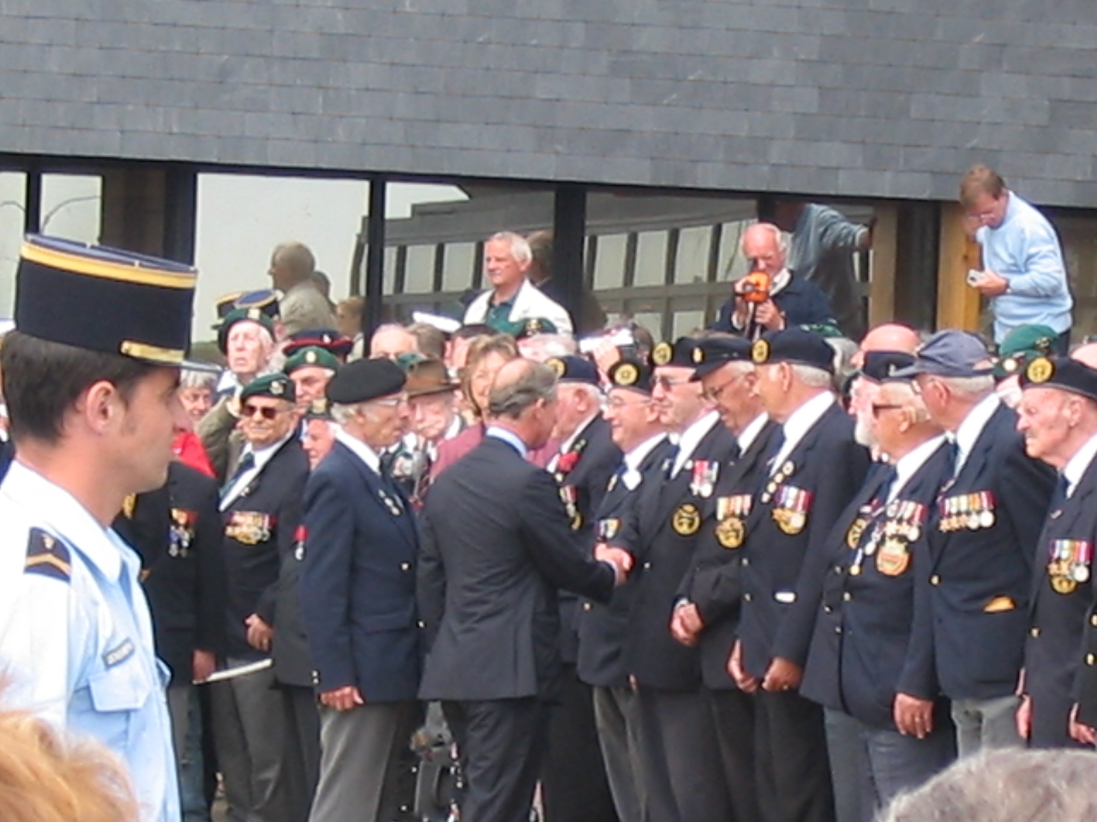 HRH Prince Charles greeting the Veterans