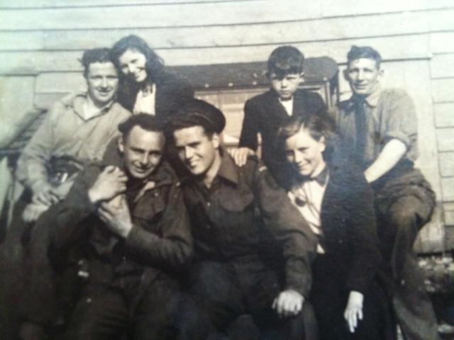 Sandy Bartlett, RN Beach Commando 'O'  (front centre) and others in Holland