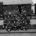 Gnr. Thomas Campbell (No.3 Cdo) and others Villeneuve Station