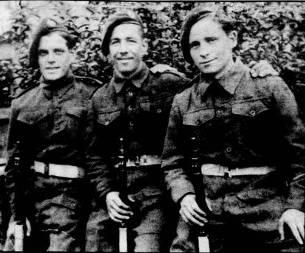 Fred Fletcher, Alfie Knight and Alexander Harland, 46RM Commando