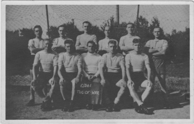 Stalag V111b Camp E361 - Tug of War Team.