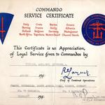 Commando Service Certificate for Armourer Sgt. Alan Mitchell