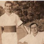 Hugh Maines (seated) and friend in Burma/India