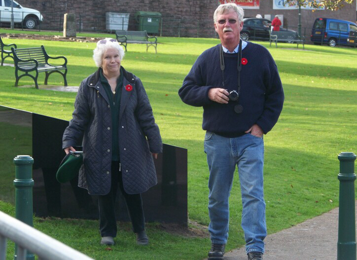 Janet & Bobby Bishop at The Commandos in Lochaber Commemorative Stone, Fort William.