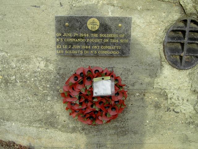 No.3 Commando memorial plaque, Merville  Battery