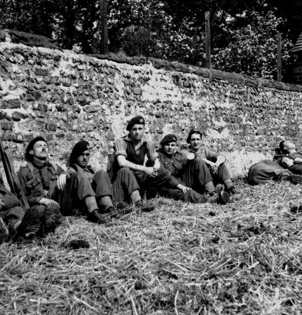 Ken Emmerson (on the left head back) and others Special Service Bde HQ