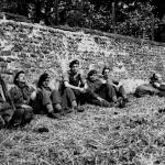 Ken Emmerson (on the left head back) and others Special Service Bde HQ