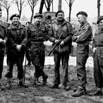 Maj Vicomte Arthur de Jonghe (4th from left) and others SS Bde HQ