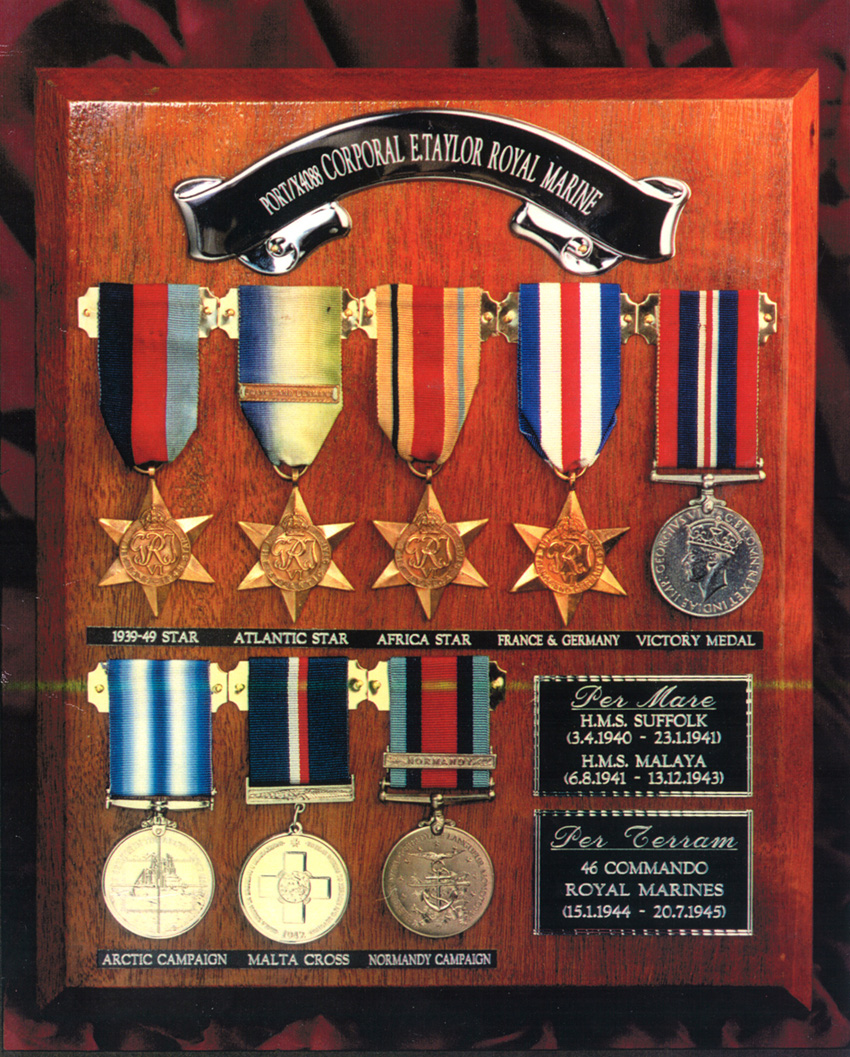 The medals of Corporal Eric Taylor