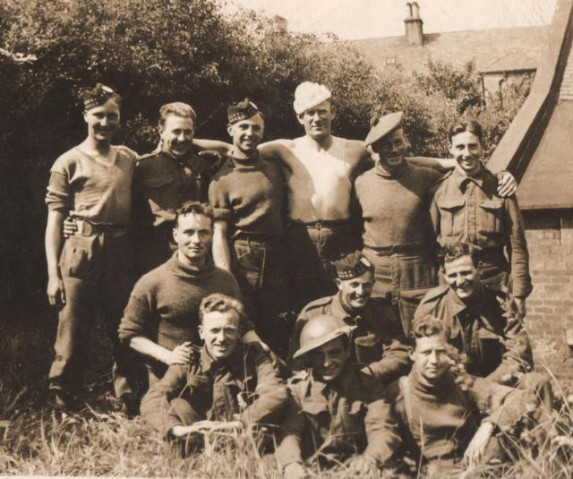 Some of No.4 Independent Company at Kirkintilloch, Scotland. on return from Norway 1940