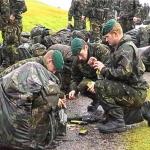 45 Commando RM after an exercise at the foot of the Commando Memorial